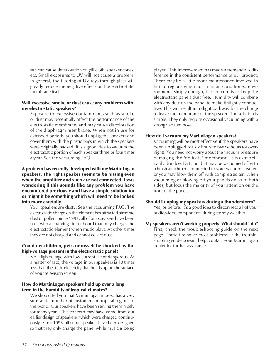 MartinLogan CLX User Manual | Page 22 / 28