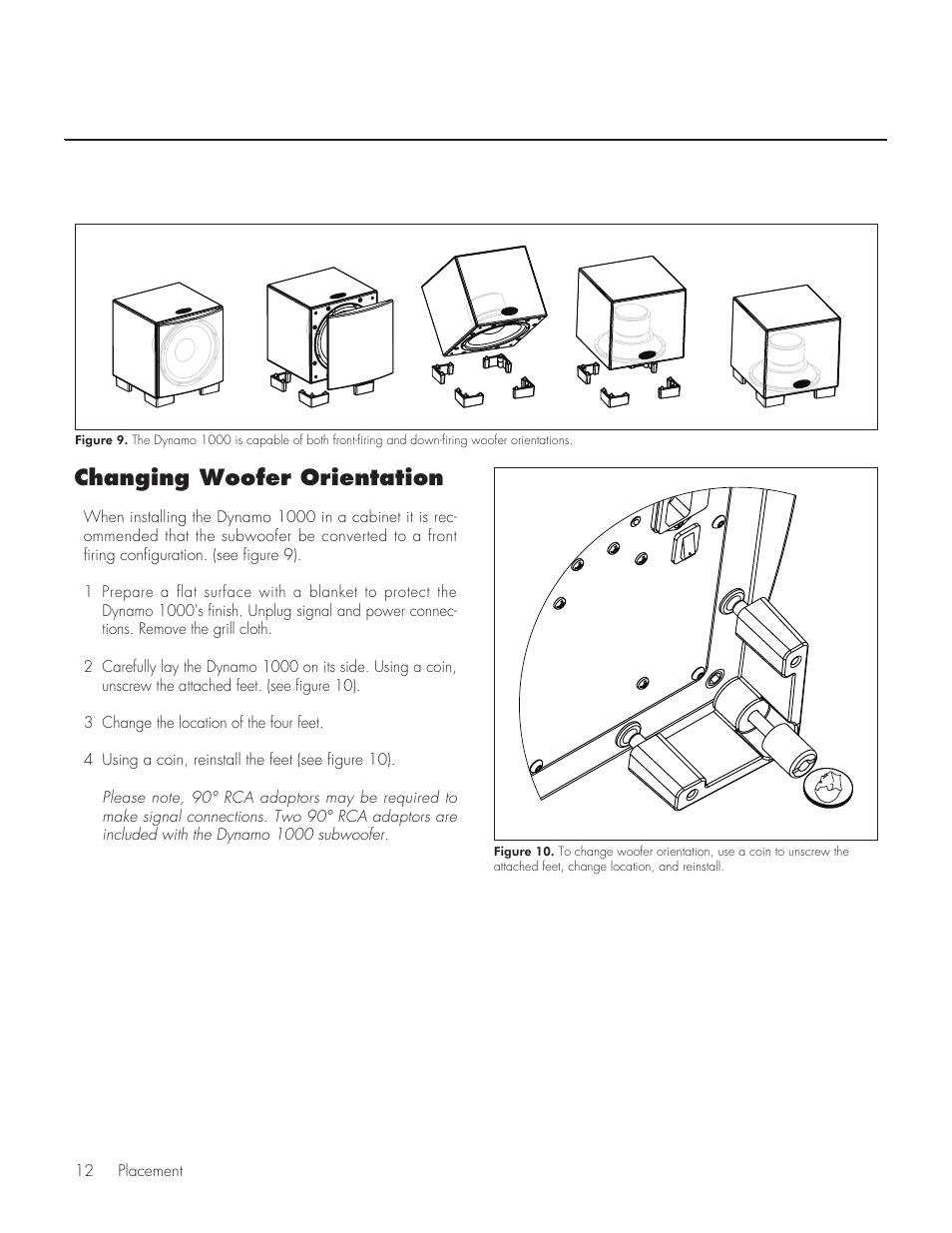 Changing woofer orientation | MartinLogan 1000 User Manual | Page 12 / 20