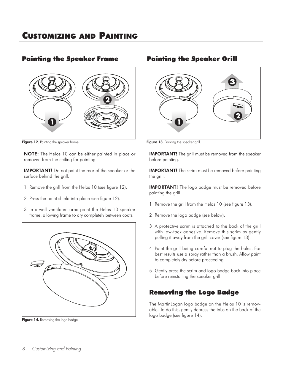 Ustomizing, Ainting | MartinLogan Motion Helos 10 User Manual | Page 8 / 12