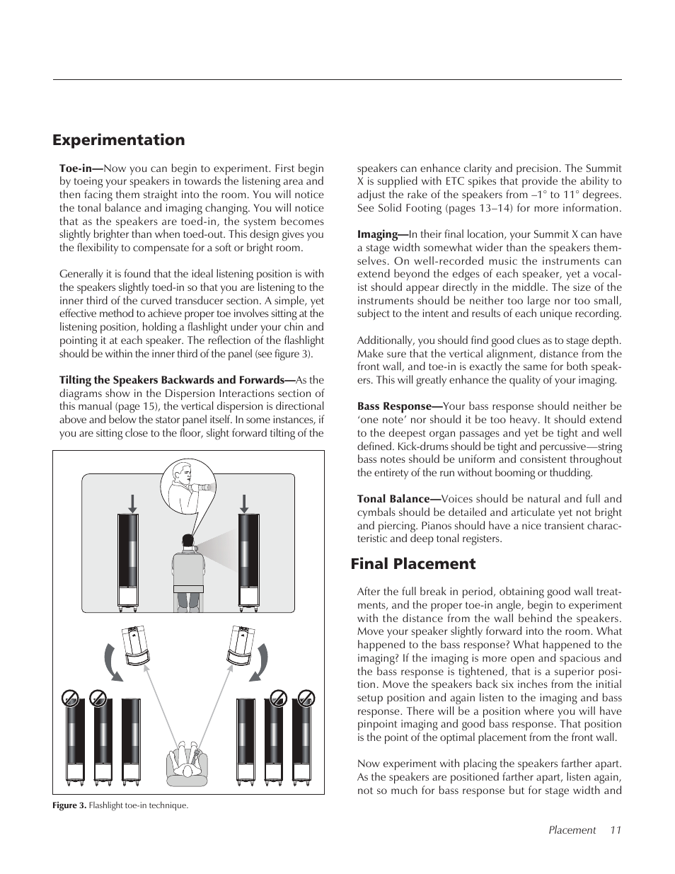 Final placement, Experimentation | MartinLogan Xstat Summit X User Manual | Page 11 / 28