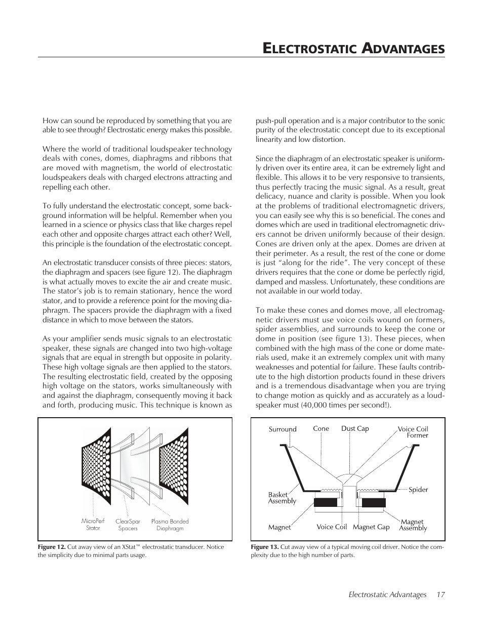 Lectrostatic, Dvantages | MartinLogan Xstat Summit X User Manual | Page 17 / 28