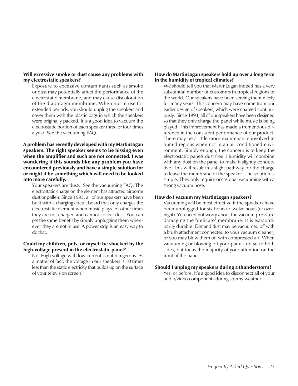 MartinLogan Xstat Summit X User Manual | Page 23 / 28