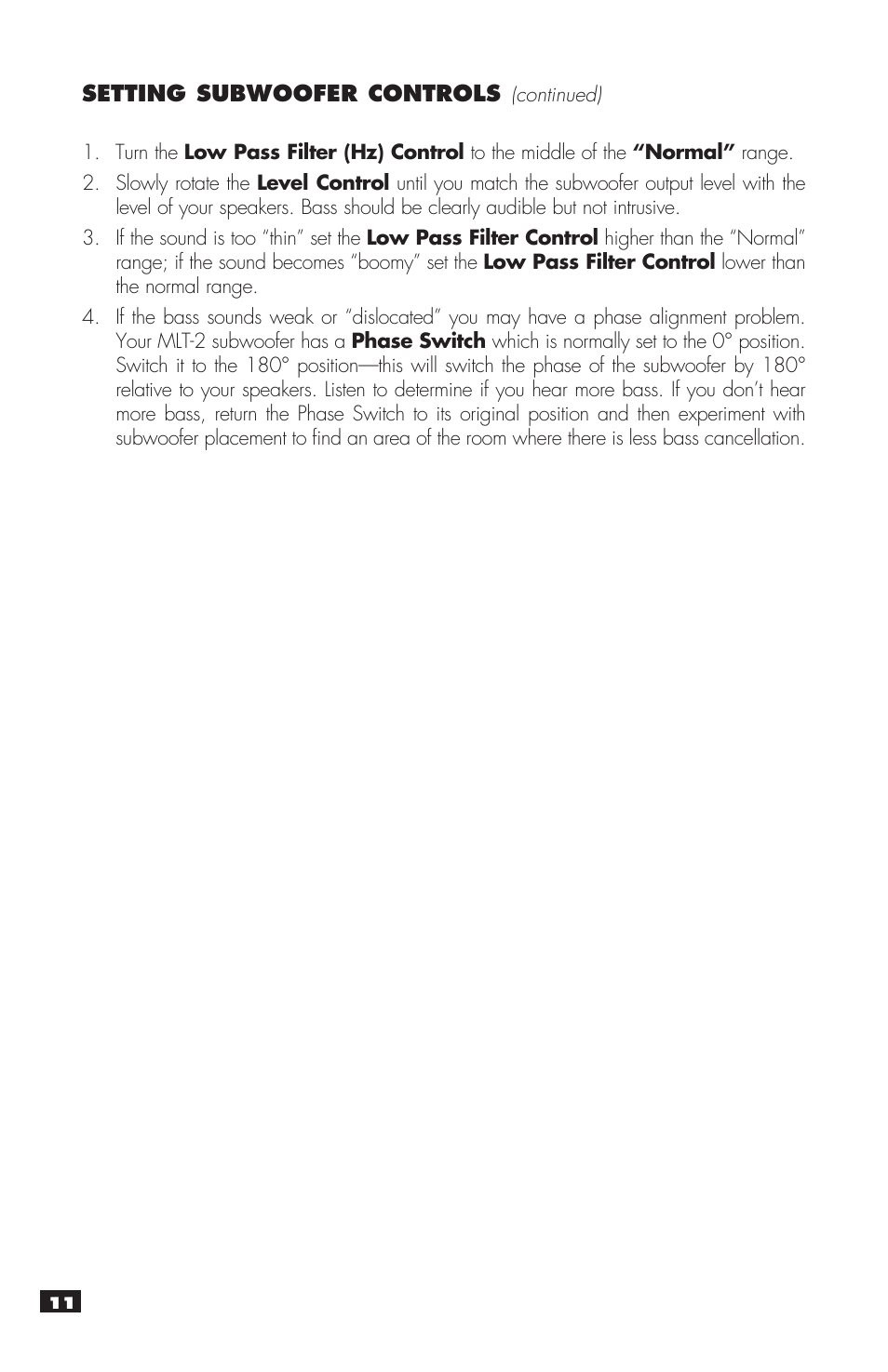 MartinLogan MLT-2 User Manual | Page 12 / 20