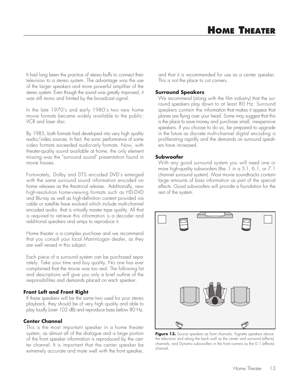 Home theater, Heater | MartinLogan Source Speakers User Manual | Page 13 / 28