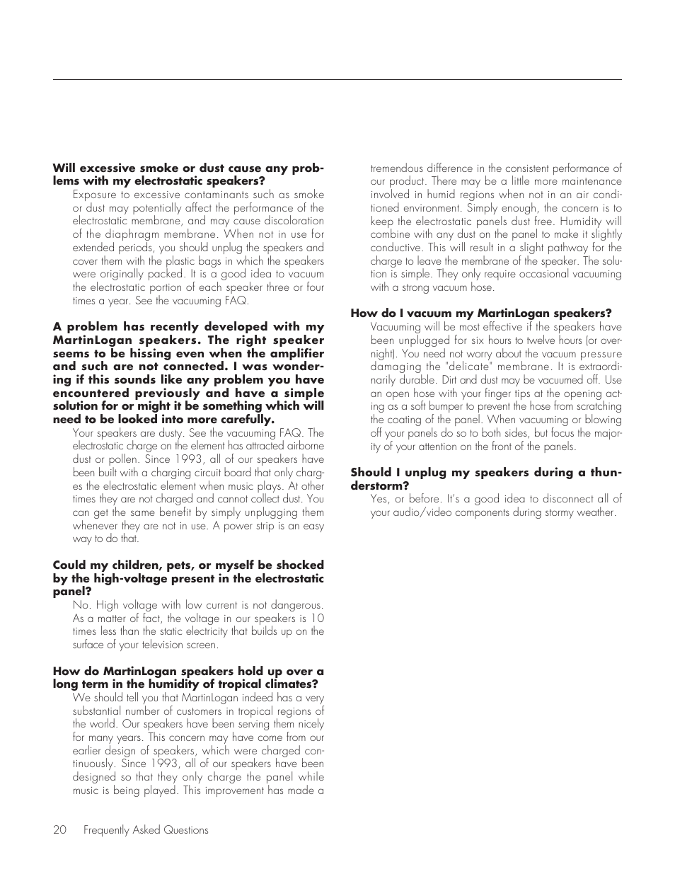 MartinLogan Source Speakers User Manual | Page 20 / 28
