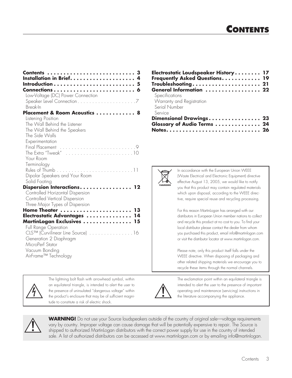 MartinLogan Source Speakers User Manual | Page 3 / 28
