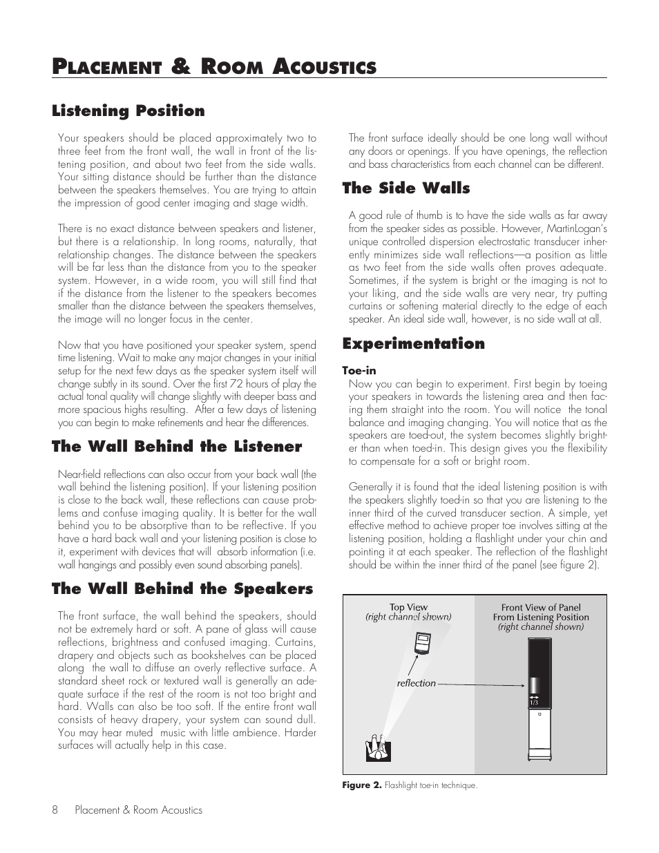 Placement & room acoustics, Listening position, Untitled | Lacement, Coustics | MartinLogan Source Speakers User Manual | Page 8 / 28
