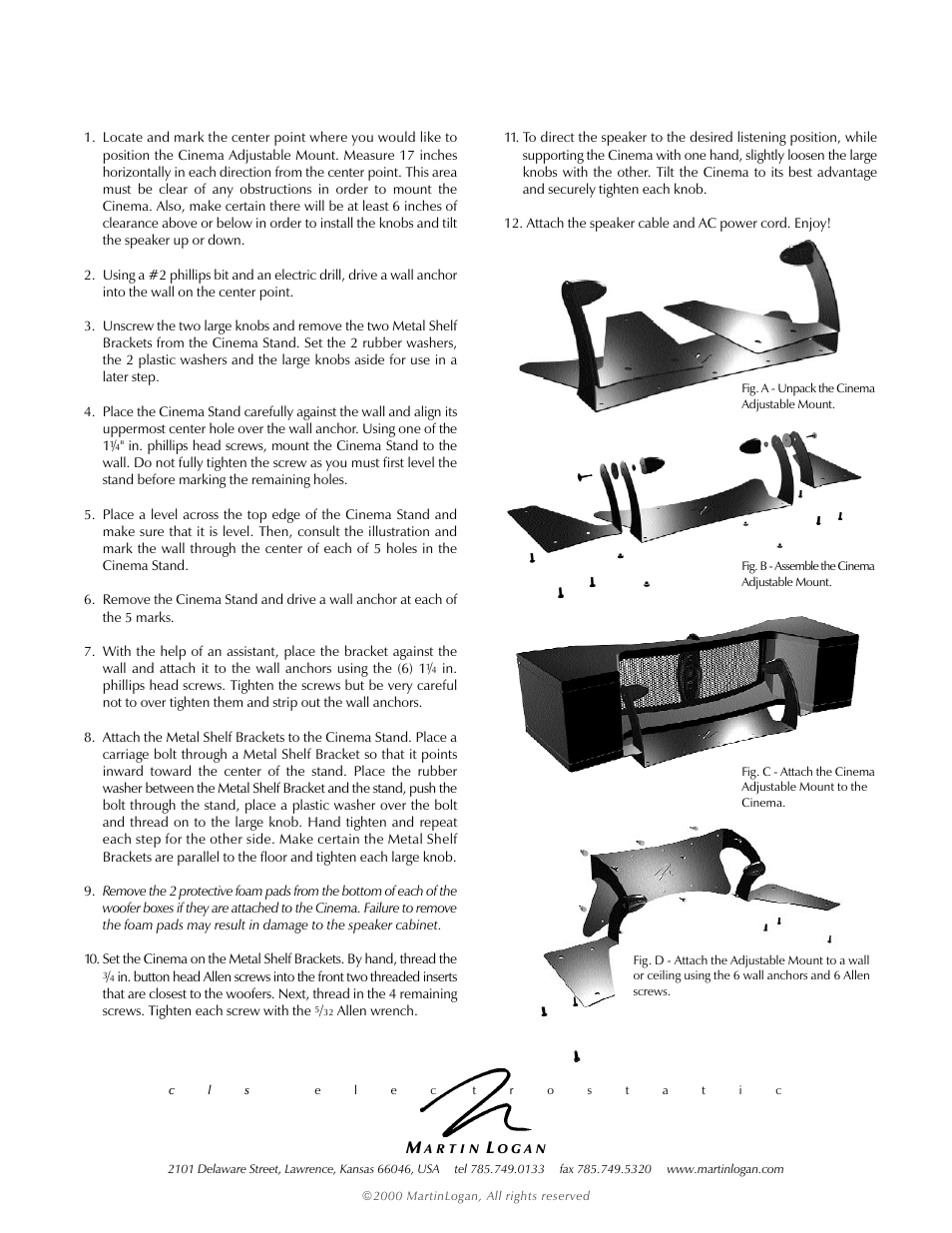 MartinLogan TV Mount User Manual | Page 2 / 2