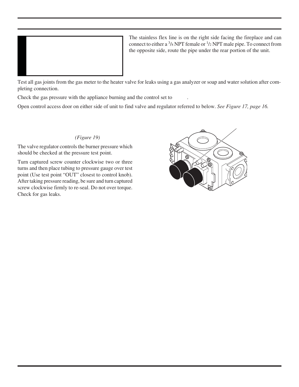 Checking gas pressure, Warning | MartinLogan VENT-FREE FIREPLACE SYSTEMS 33ISDG User Manual | Page 18 / 40