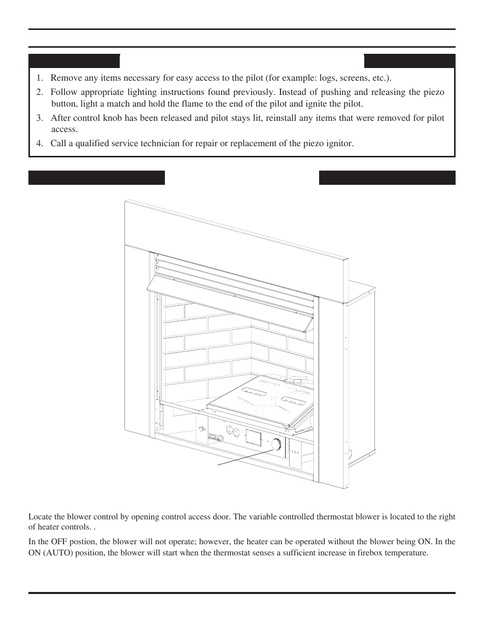 Match lighting instructions, Blower operation | MartinLogan VENT-FREE FIREPLACE SYSTEMS 33ISDG User Manual | Page 30 / 40