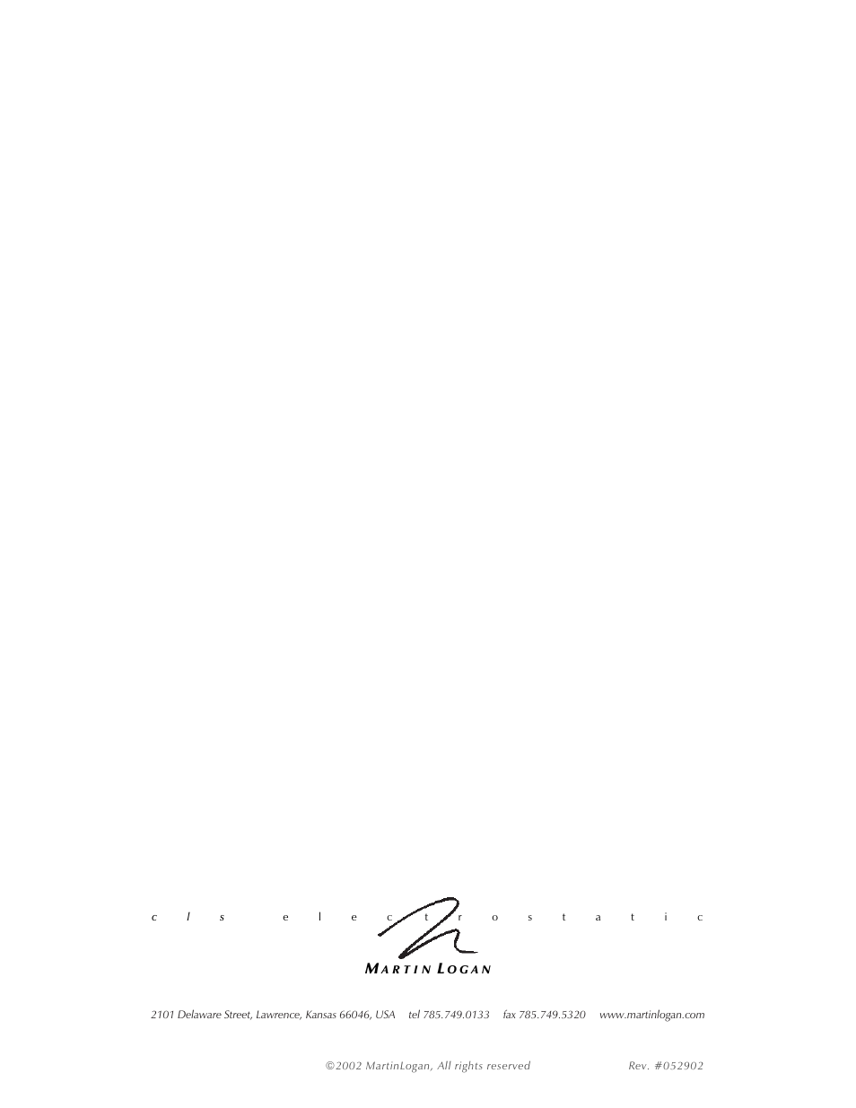 Back cover | MartinLogan CLS IIz User Manual | Page 24 / 24