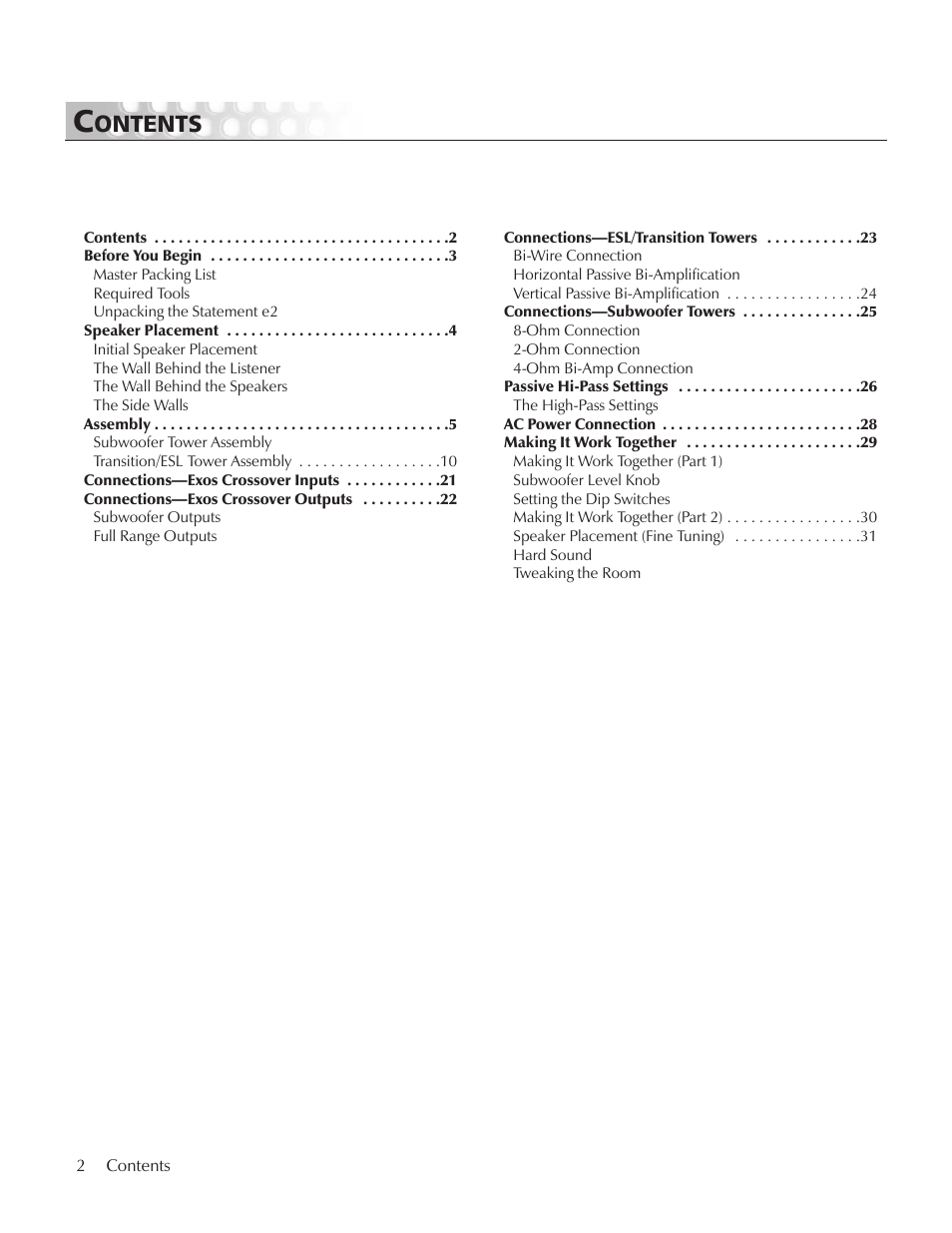 MartinLogan E2 User Manual | Page 2 / 32