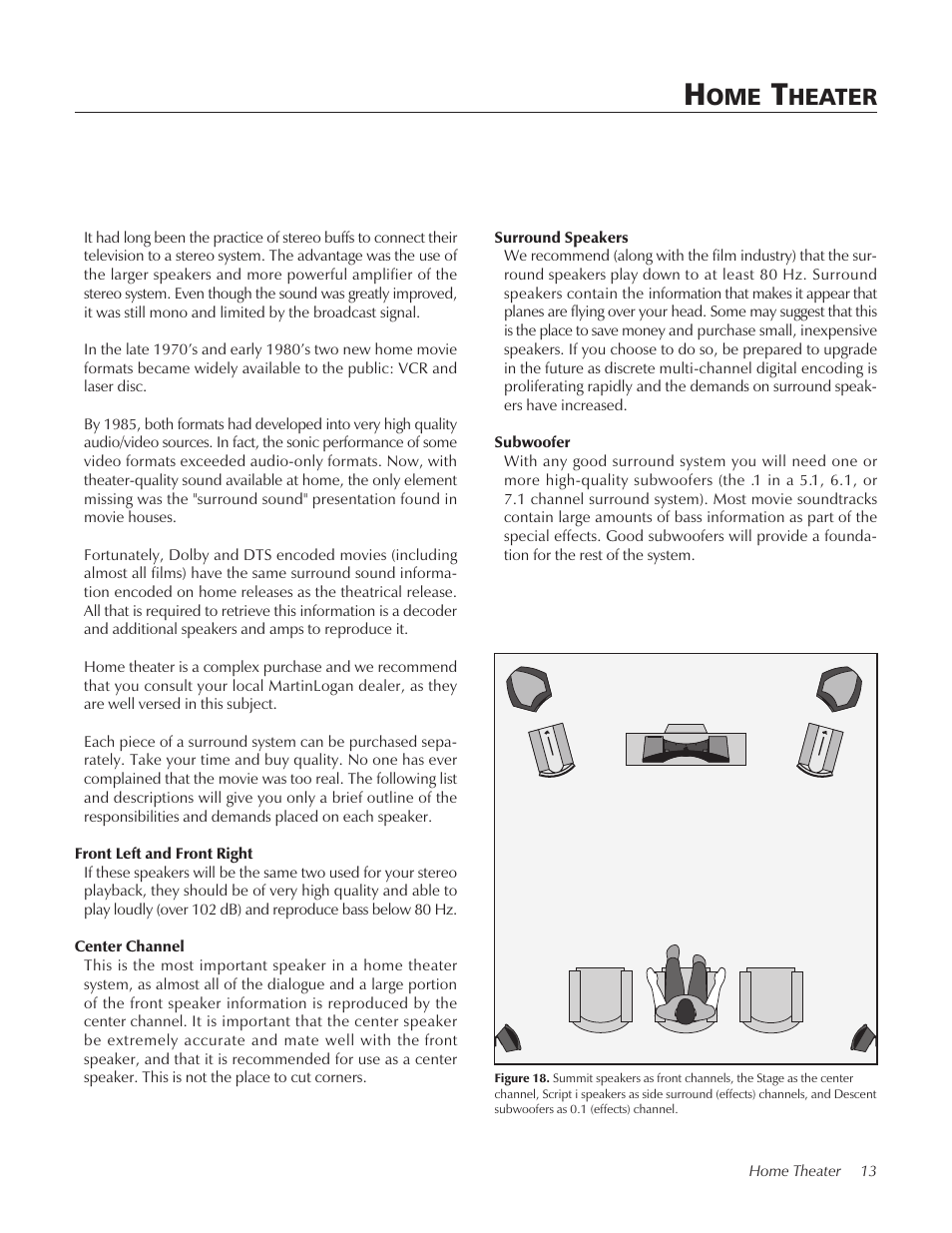 Home theater, Heater | MartinLogan STAGECenter Channel Speaker User Manual | Page 13 / 28
