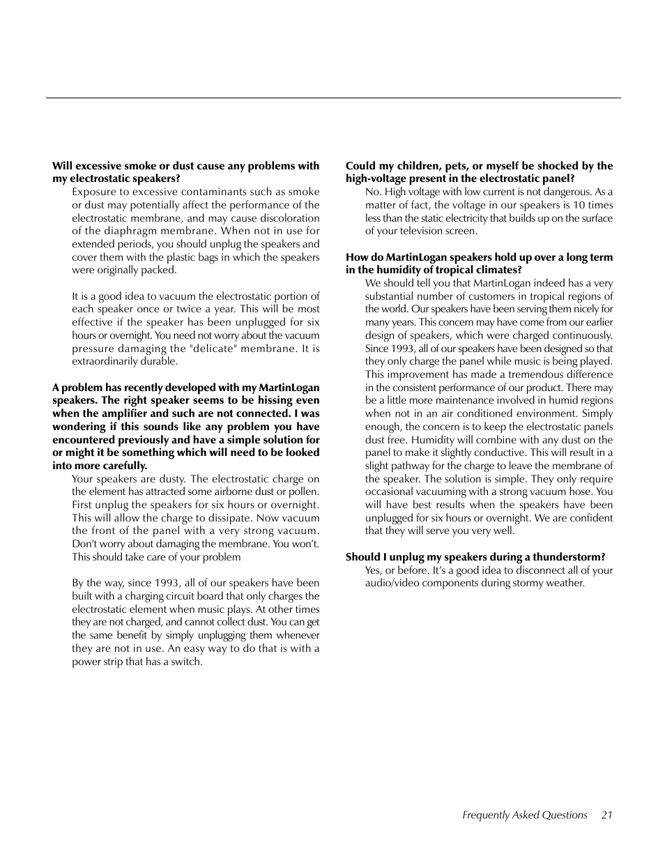 MartinLogan Ascent LoudSpeaker User Manual | Page 21 / 28