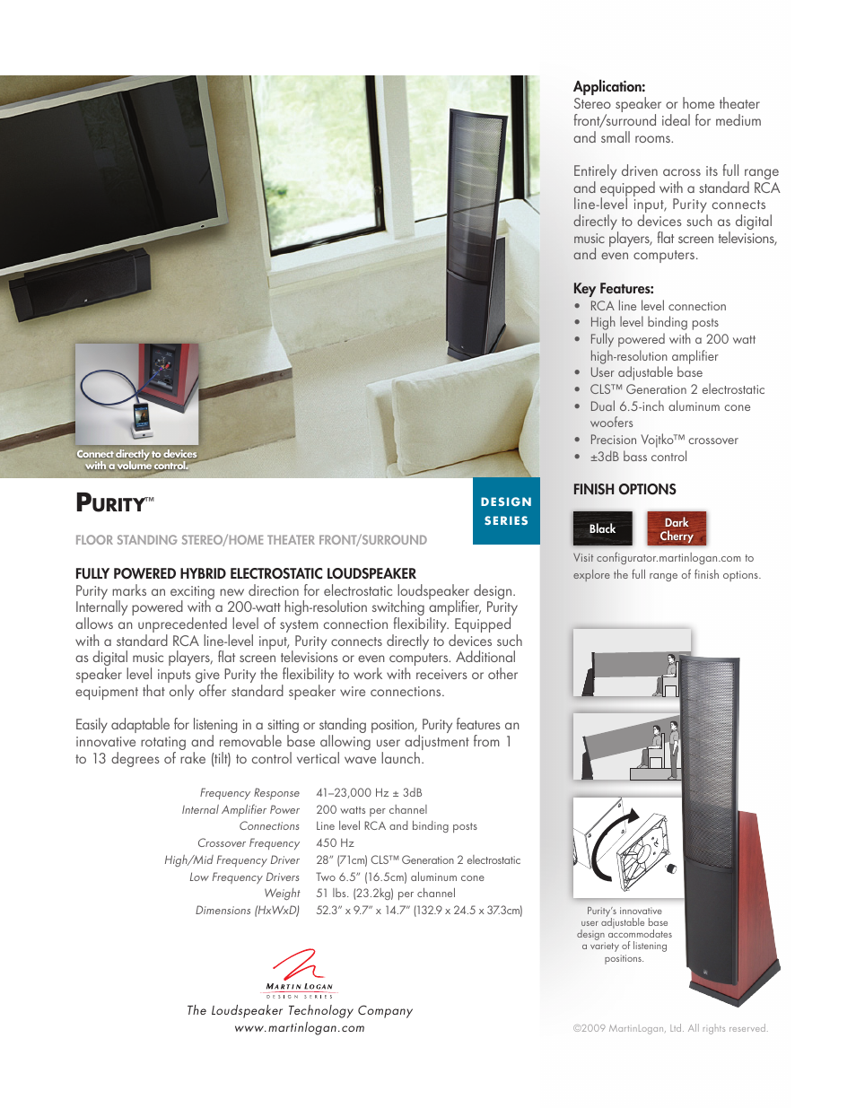 MartinLogan Design Series User Manual | 1 page