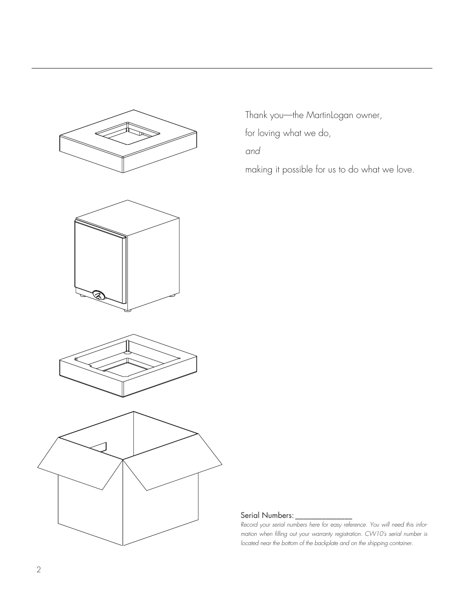 MartinLogan CW10 User Manual | Page 2 / 18