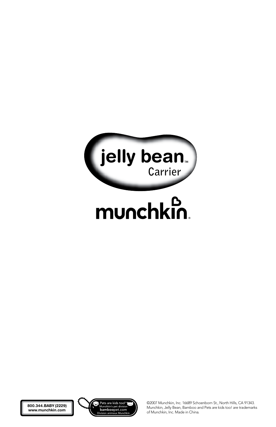 Jelly bean, Carrier | Munchkin jelly bean 18009T User Manual | Page 10 / 10