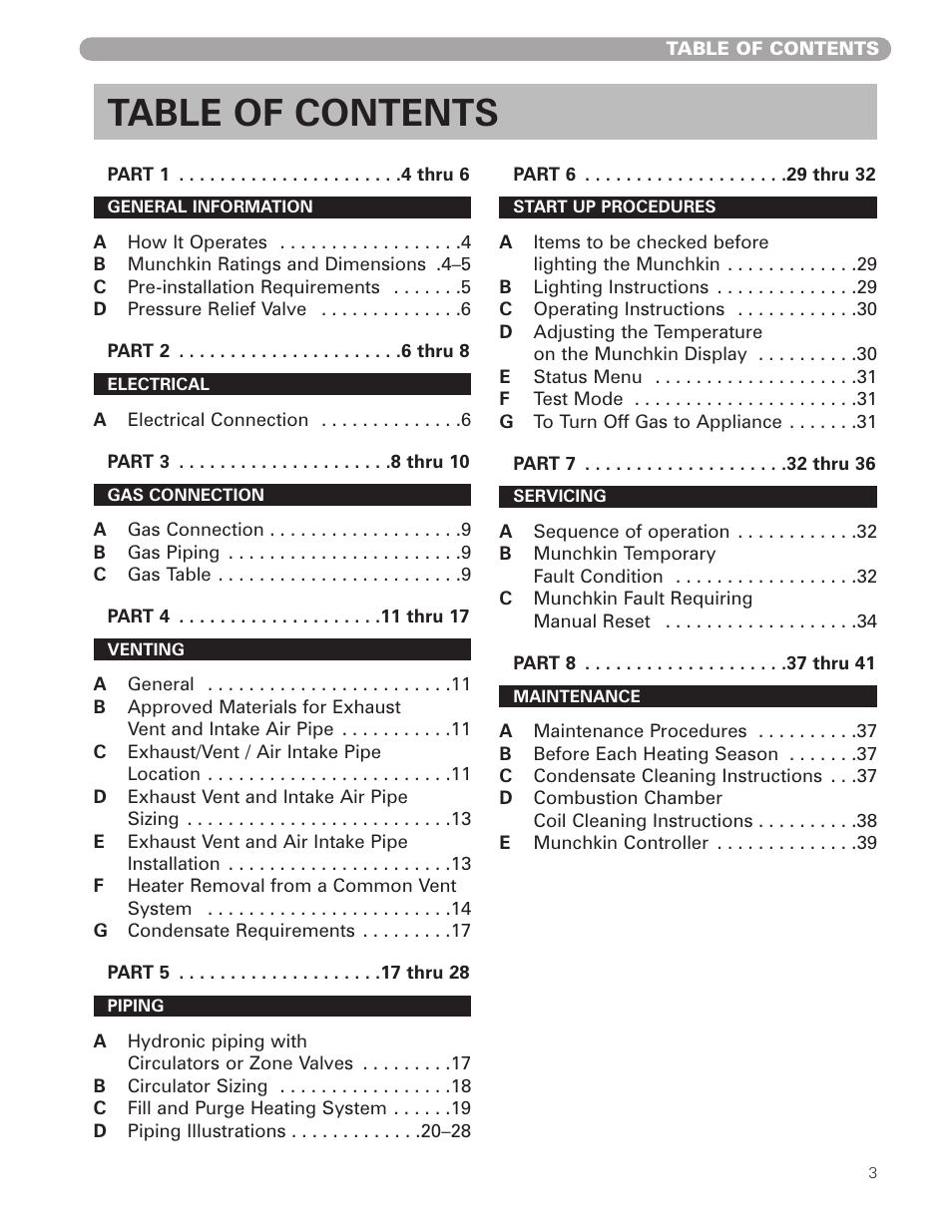 Munchkin 399M User Manual | Page 3 / 44