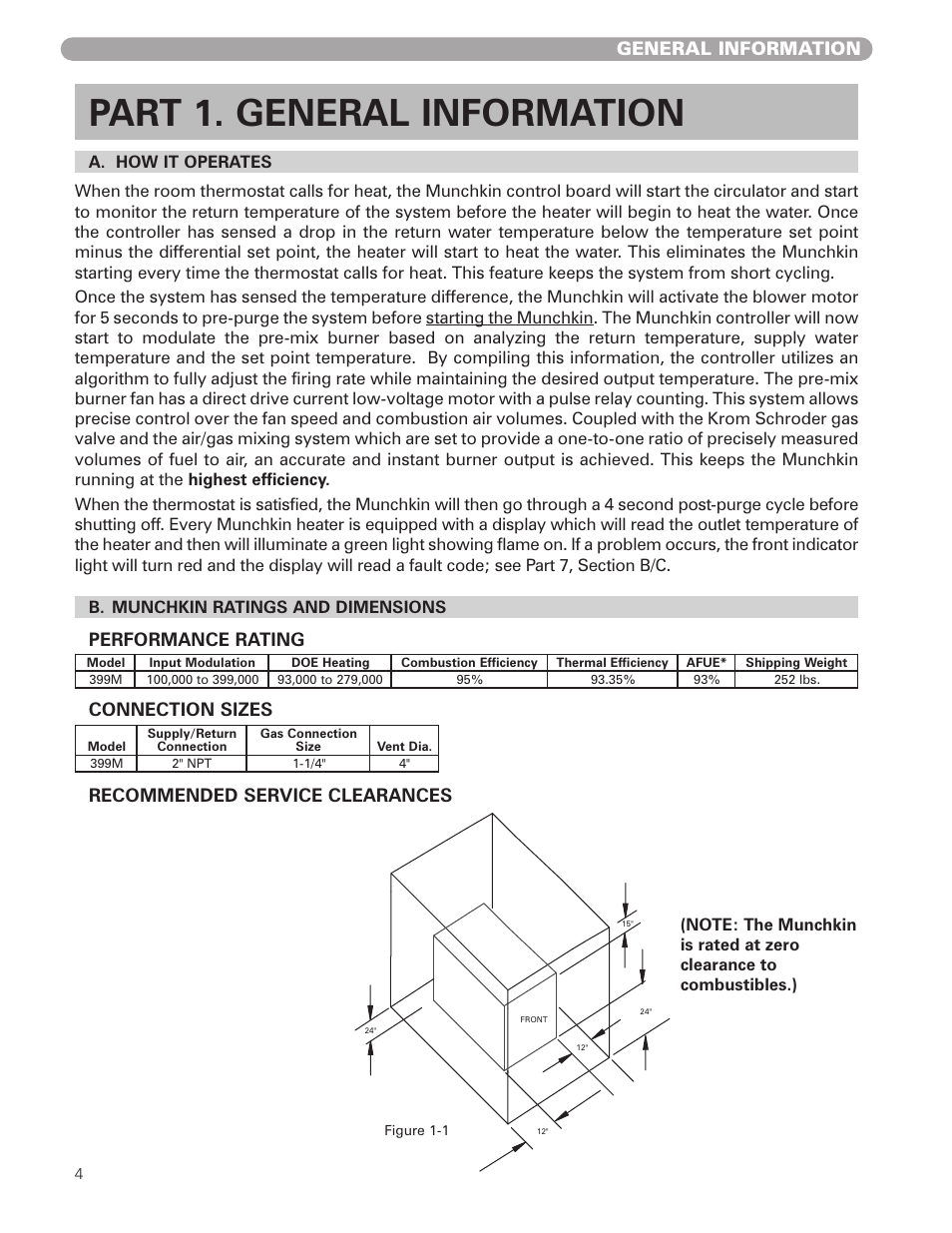 Part 1. general information, General information, B. munchkin ratings and dimensions | Munchkin 399M User Manual | Page 4 / 44