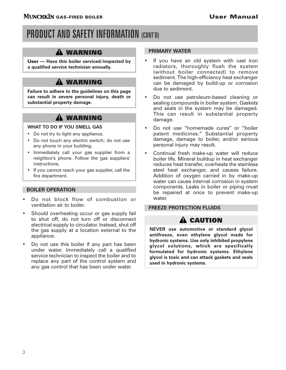 Product and safety information, Cont’d), Warning | Caution | Munchkin pmn User Manual | Page 4 / 16