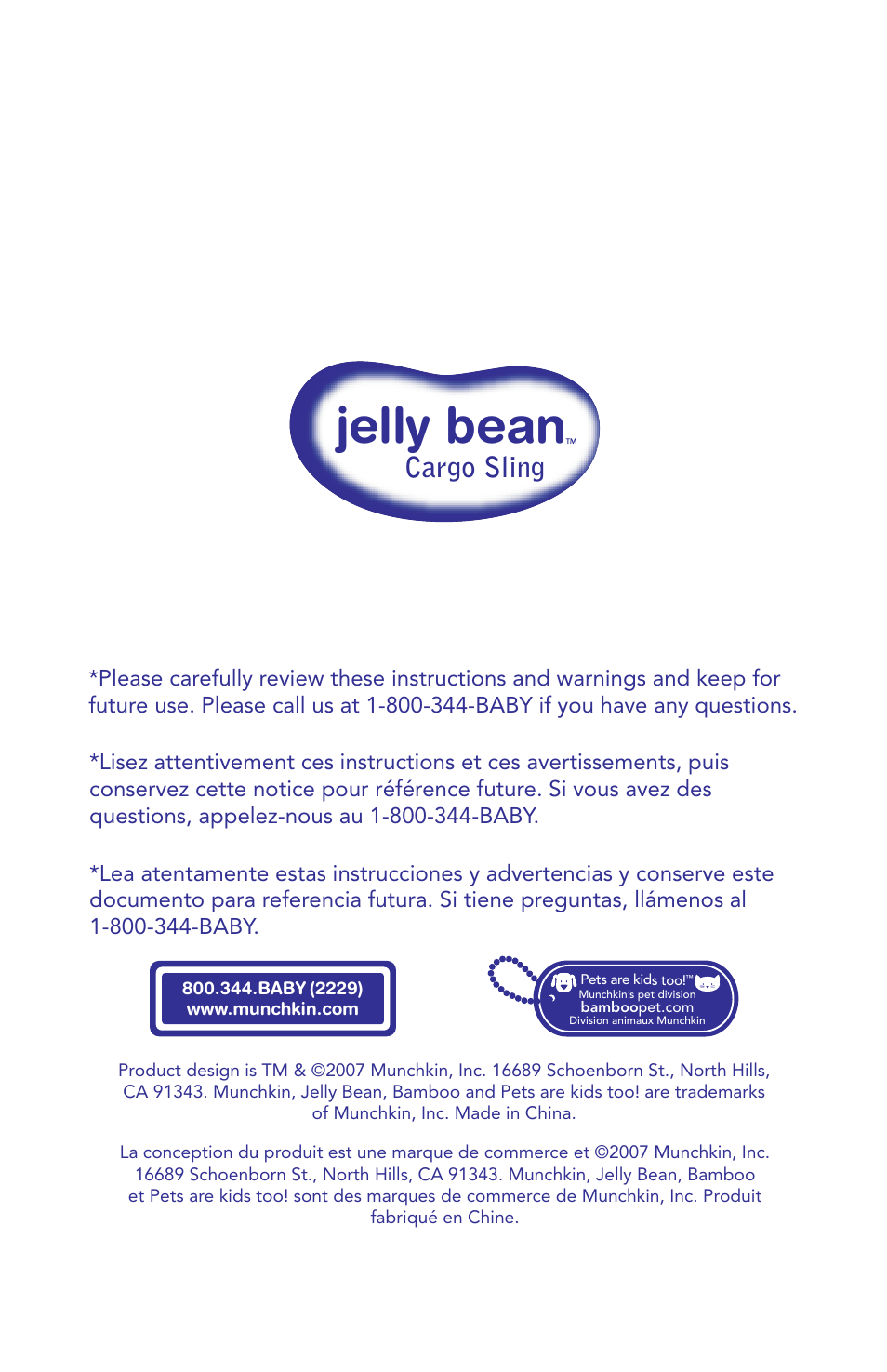 18008t-is jbmn-cargo sling 12, Jelly bean, Cargo sling | Munchkin Jelly Bean Cargo Sling User Manual | Page 12 / 12