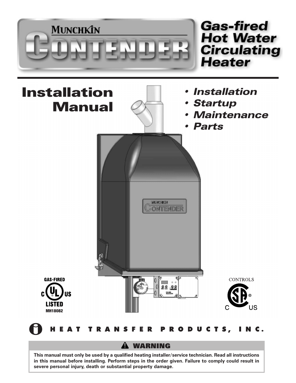 Munchkin Gas-Fired Hot Water Circulating Heater User Manual | 72 pages