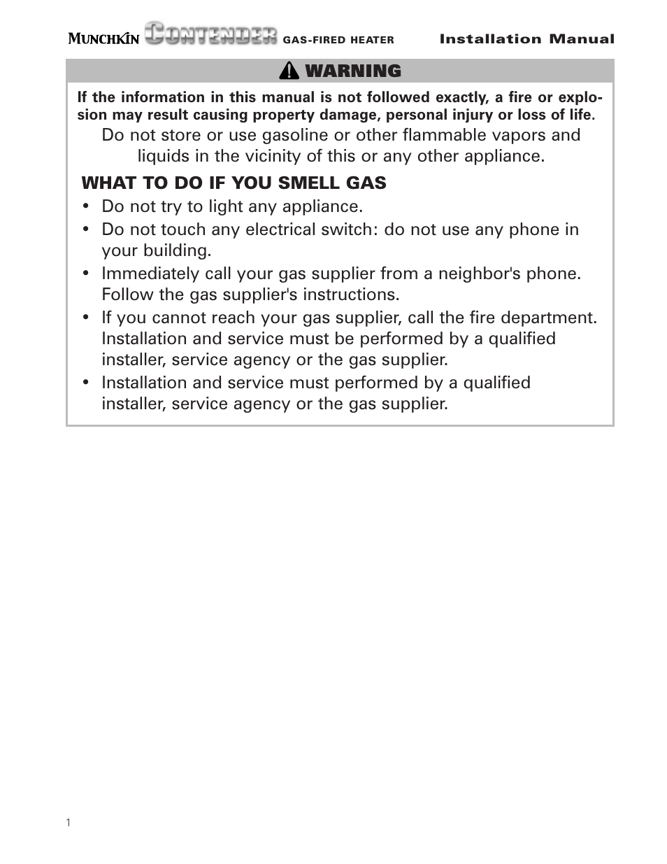 Munchkin Gas-Fired Hot Water Circulating Heater User Manual | Page 2 / 72