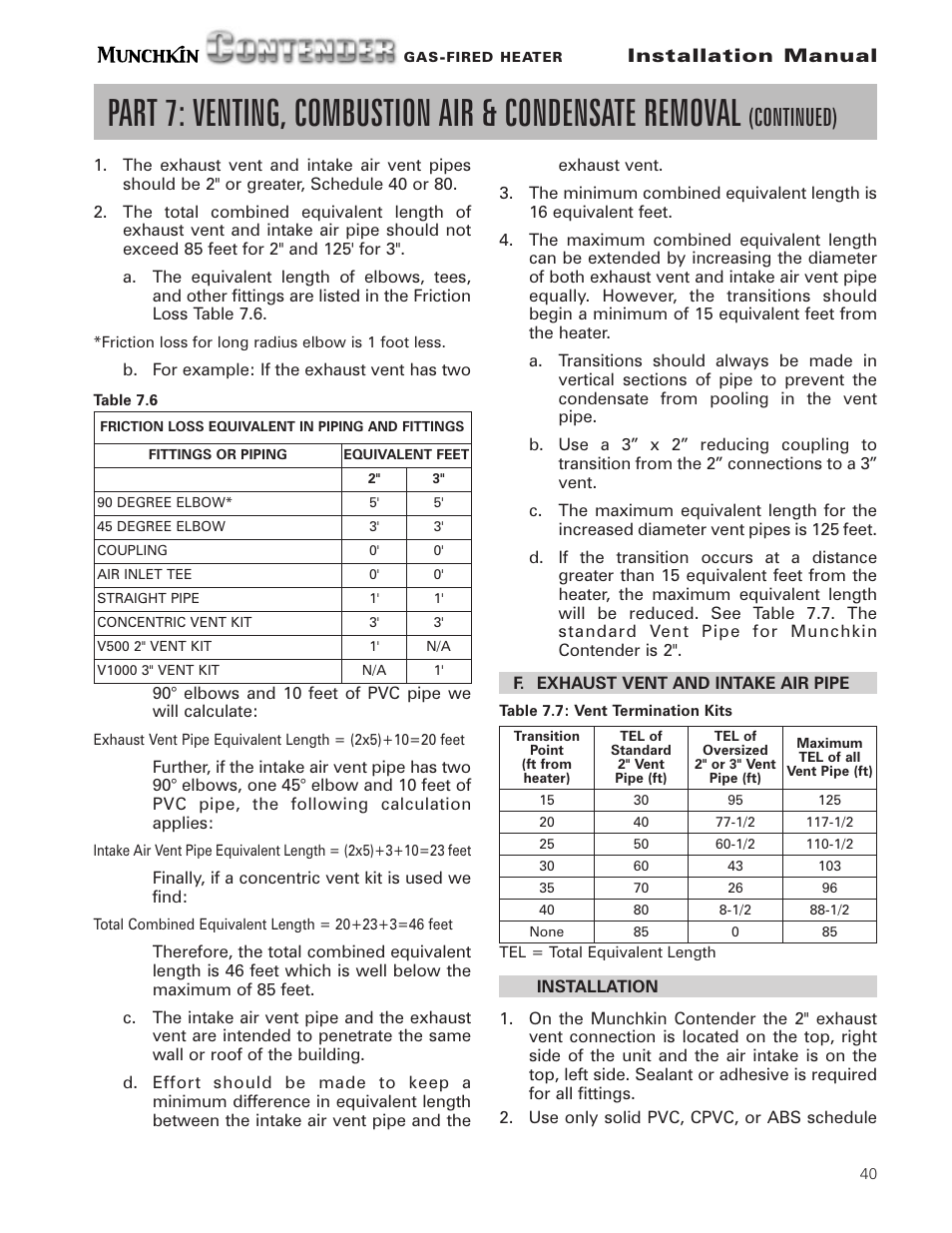 Continued) | Munchkin Gas-Fired Hot Water Circulating Heater User Manual | Page 41 / 72