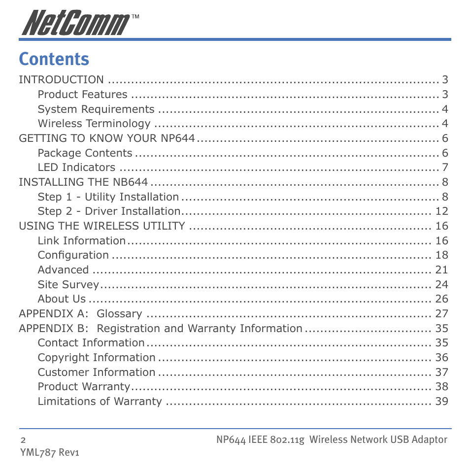 Mobility Electronics NP644 User Manual | Page 2 / 40