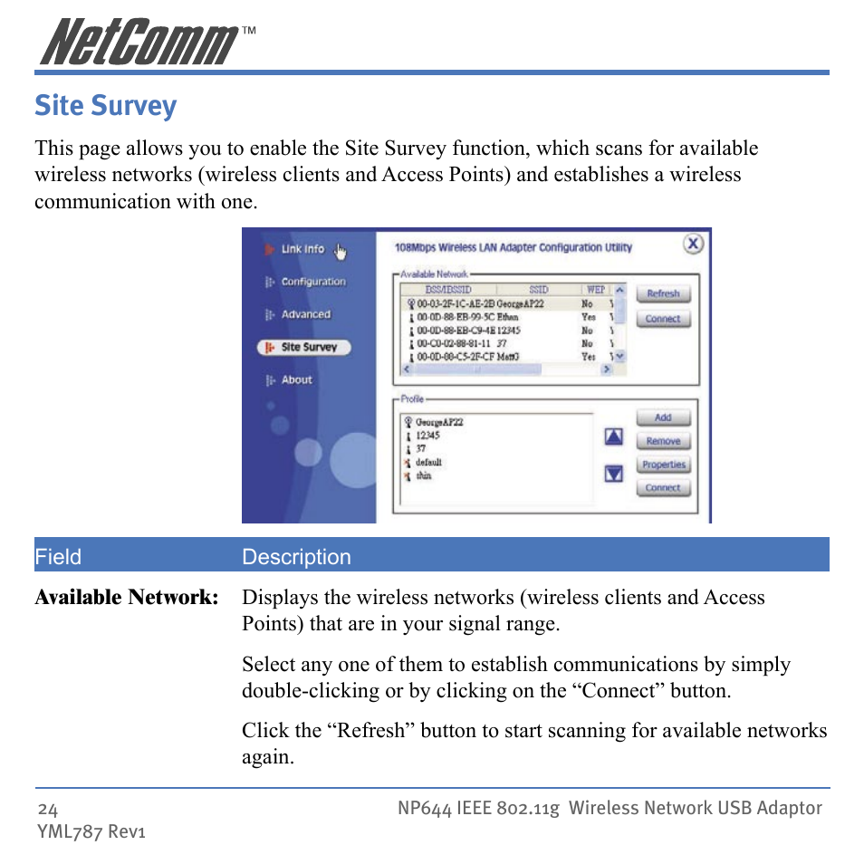 Site survey | Mobility Electronics NP644 User Manual | Page 24 / 40