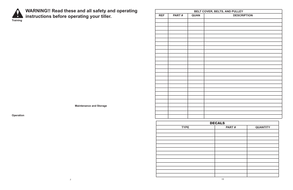 Decals | Maxim Manufacturing TP50B User Manual | Page 2 / 8