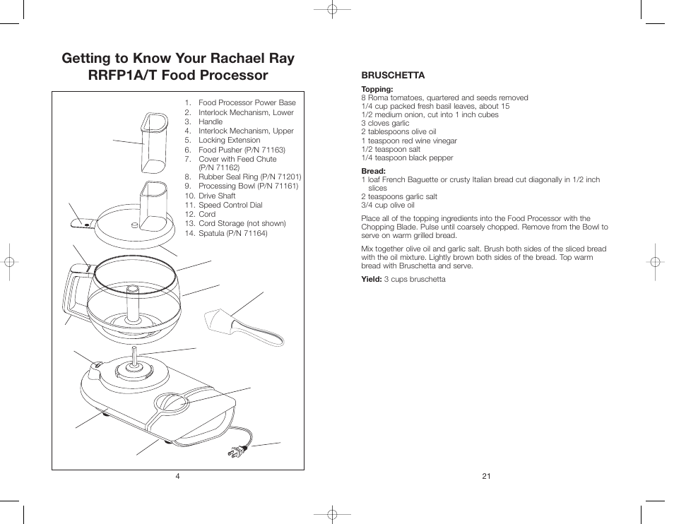 Rachael Ray RRFP1A/T User Manual | Page 21 / 24