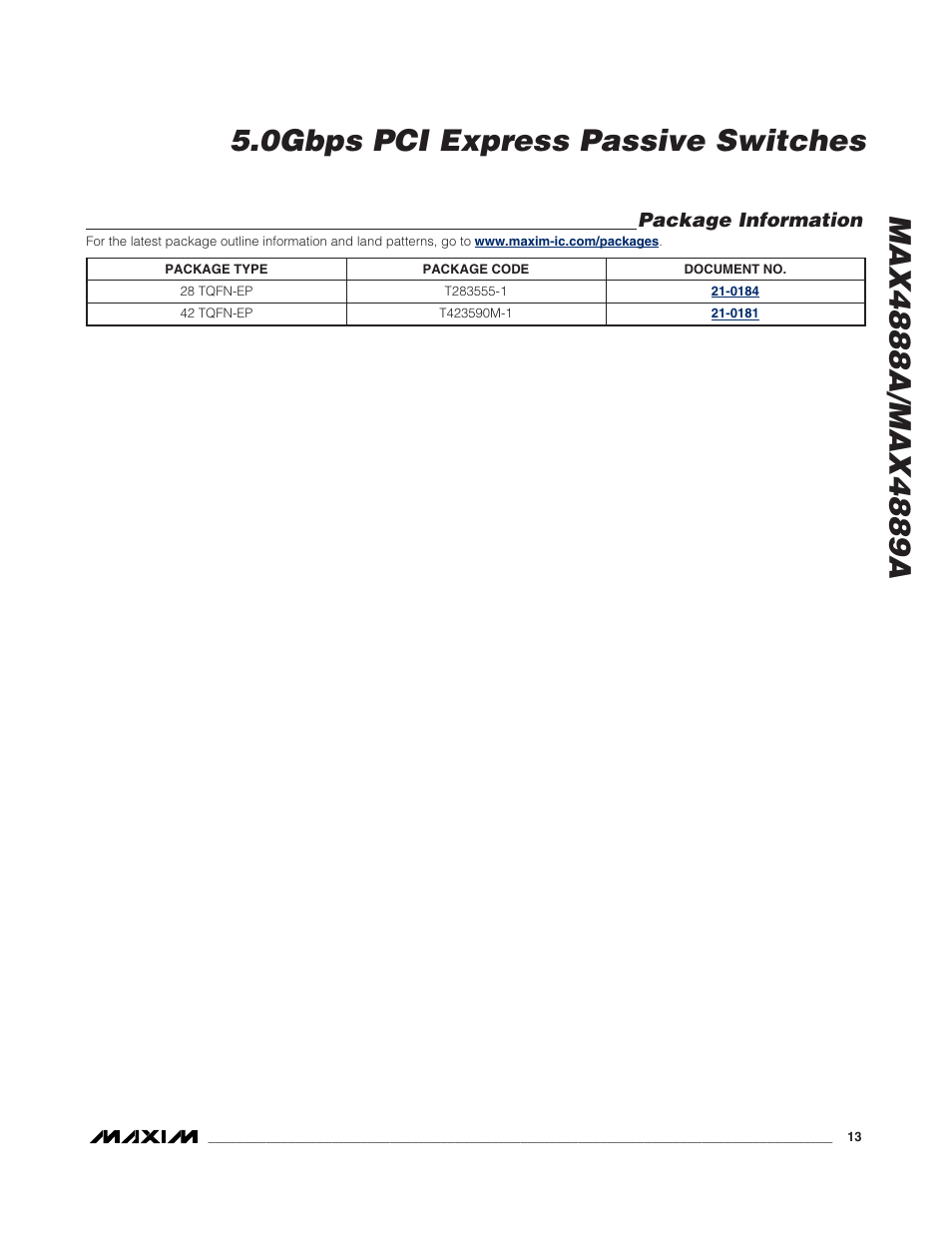 Package information | Maxim Integrated MAX4888A User Manual | Page 13 / 14