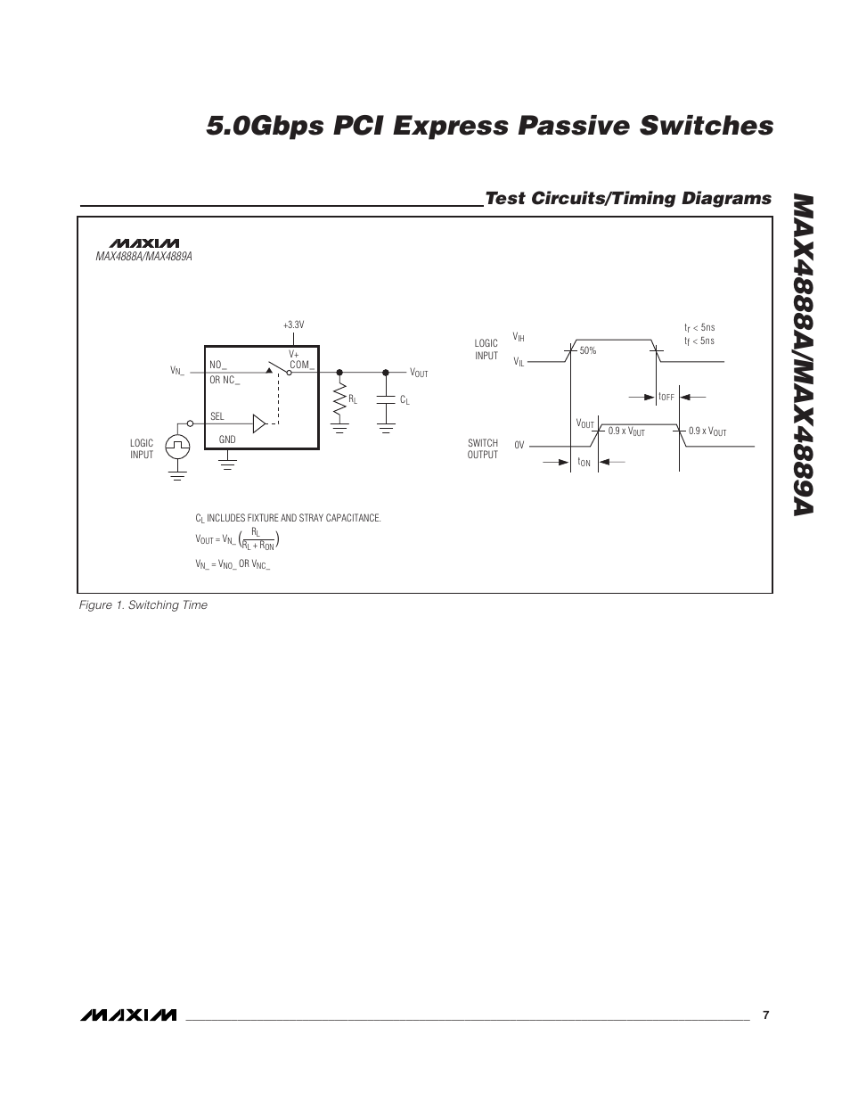 Test circuits/timing diagrams | Maxim Integrated MAX4888A User Manual | Page 7 / 14