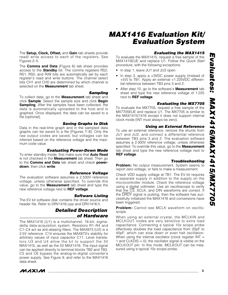 Detailed description of hardware | Maxim Integrated MAX1415 User Manual | Page 3 / 14