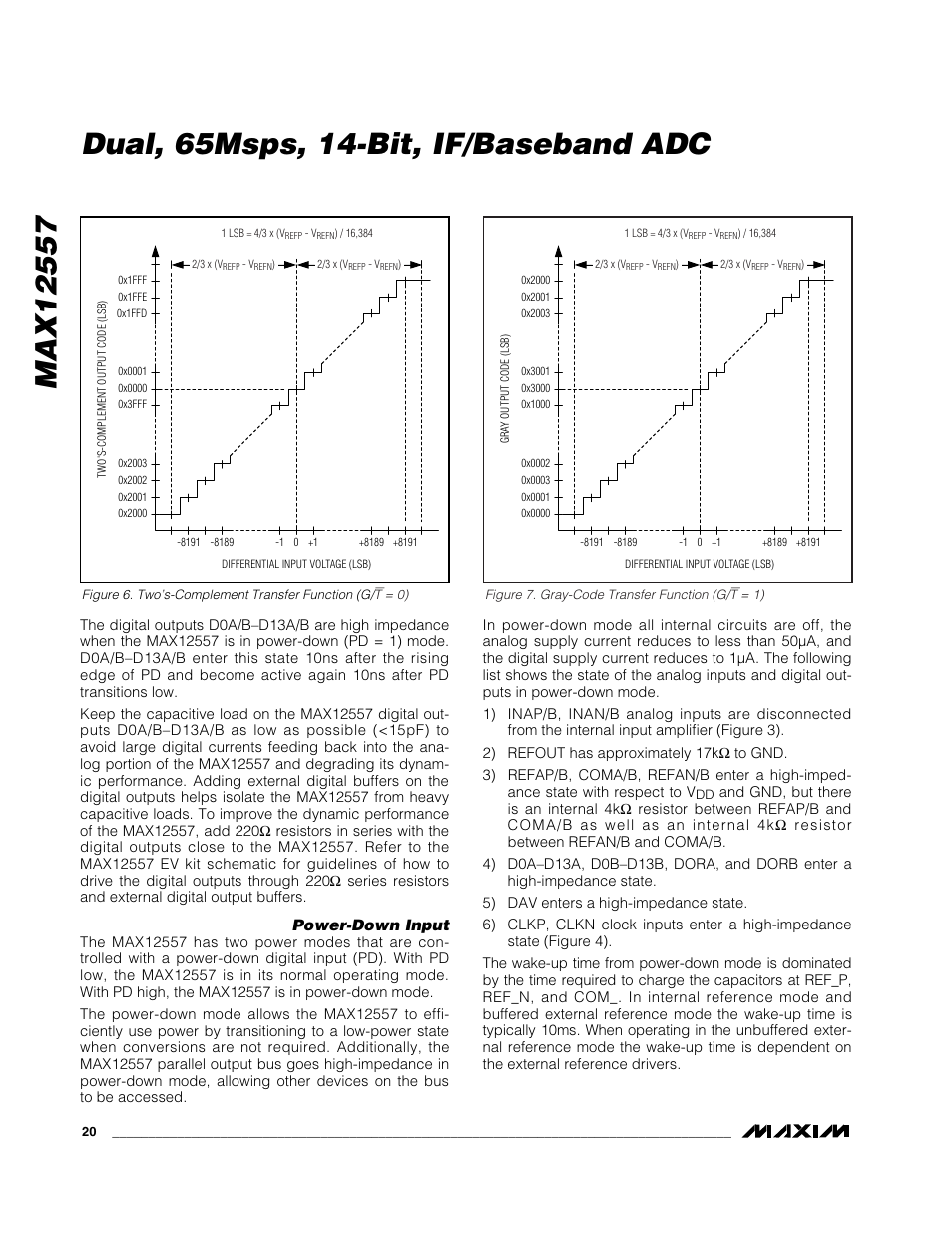 Dual, 65msps, 14-bit, if/baseband adc | Maxim Integrated MAX12557 User Manual | Page 20 / 28