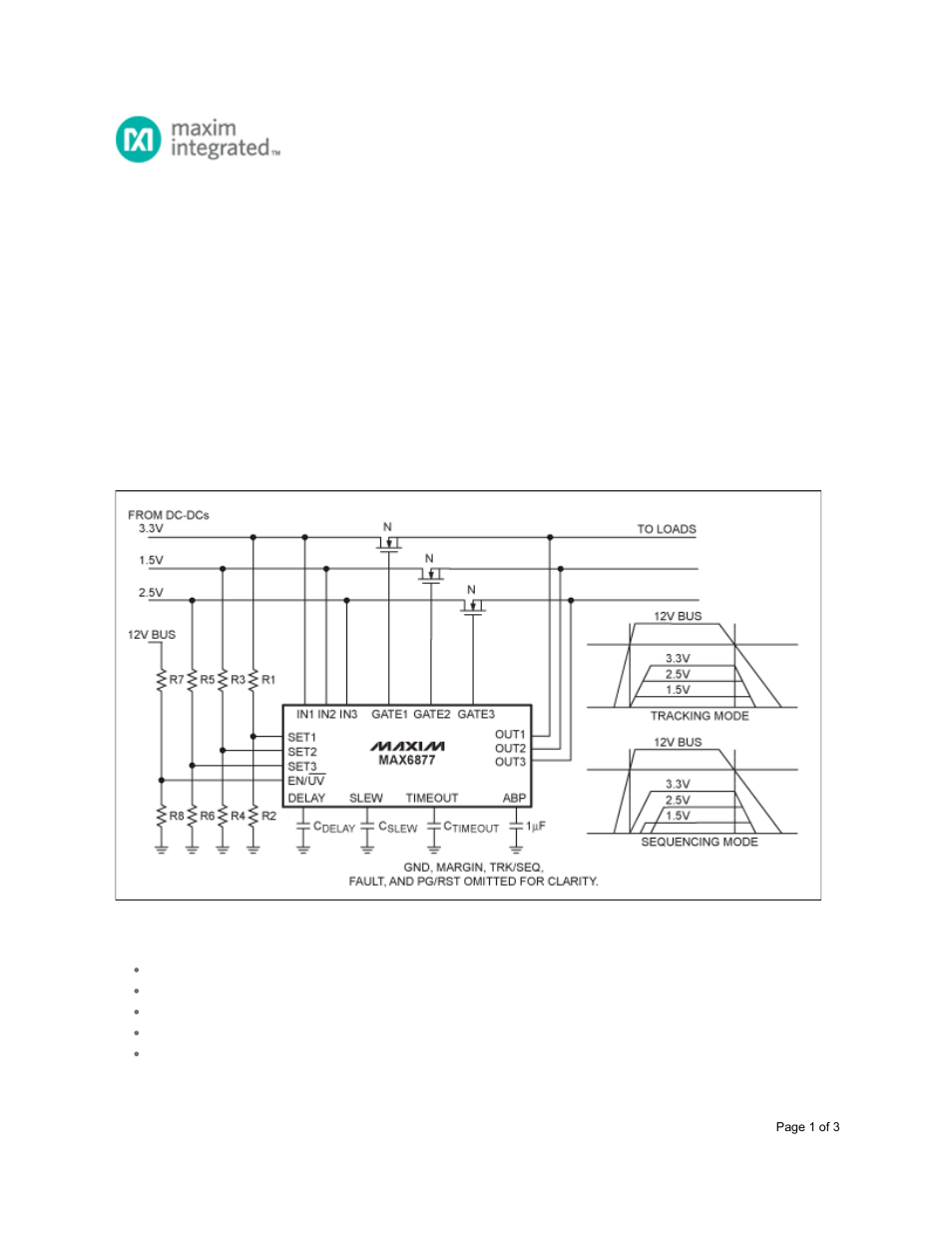 Maxim Integrated Power-Supply Tracker/Sequencer MAX6877 User Manual | 3 pages