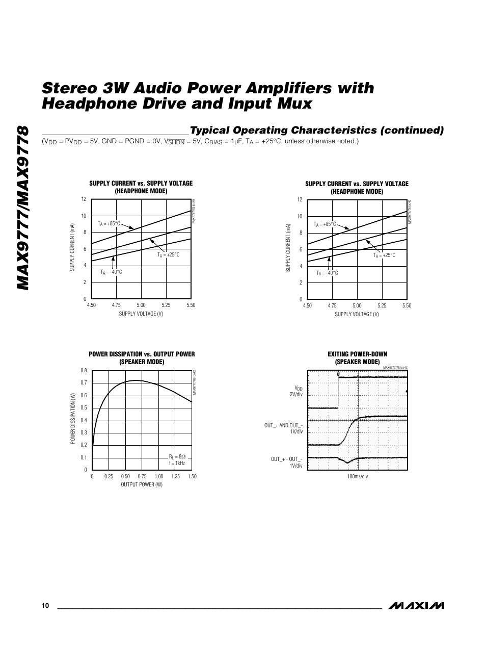 Typical operating characteristics (continued) | Maxim Integrated MAX9778 User Manual | Page 10 / 27