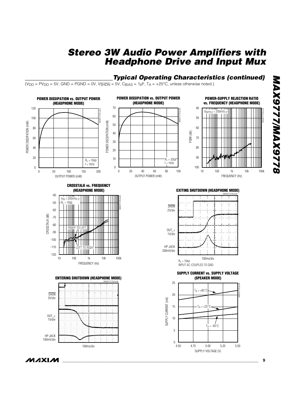 Typical operating characteristics (continued) | Maxim Integrated MAX9778 User Manual | Page 9 / 27