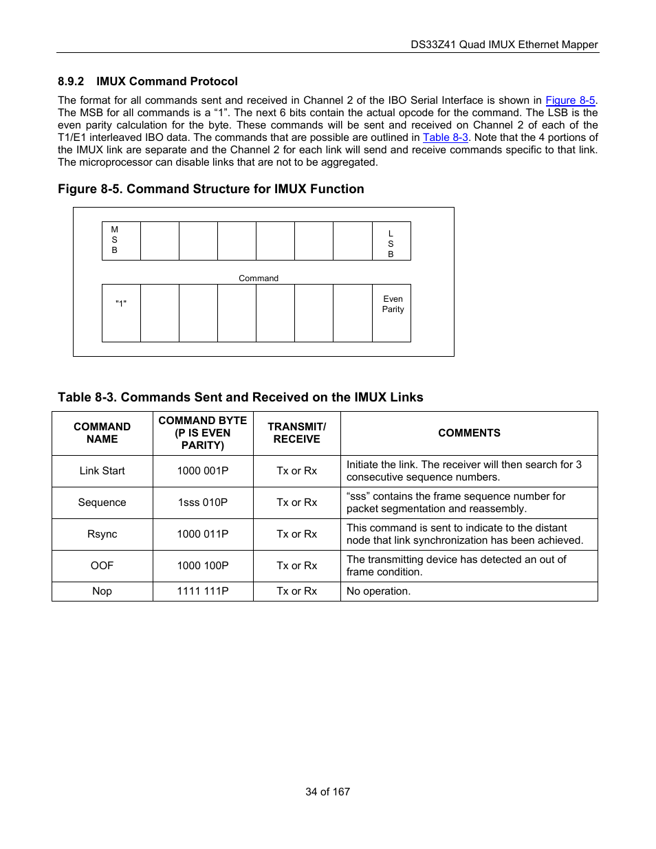 Imux command protocol | Maxim Integrated DS33Z41 User Manual | Page 34 / 167
