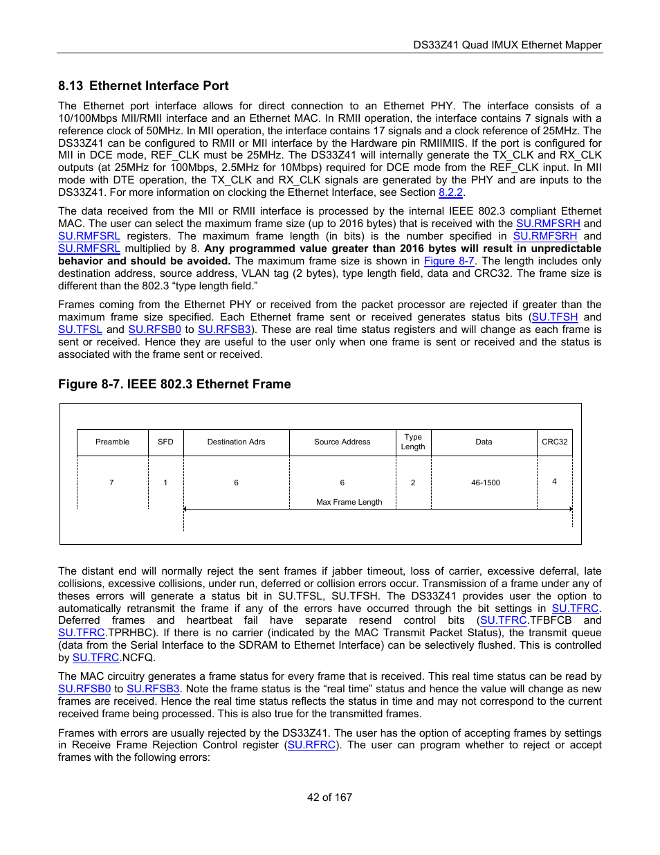 Thernet, Nterface, 13 ethernet interface port | Maxim Integrated DS33Z41 User Manual | Page 42 / 167