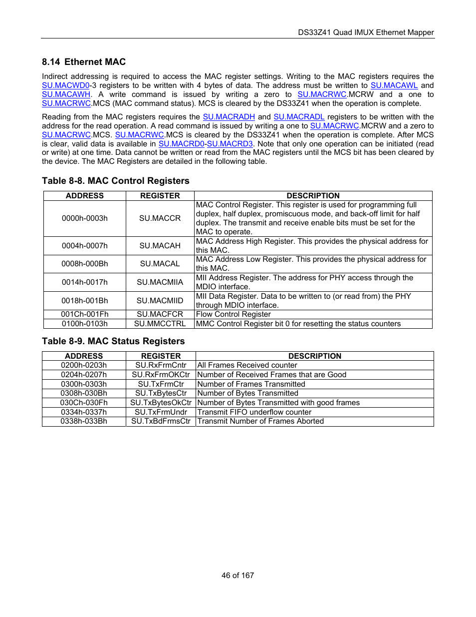 Ethernet mac, Thernet | Maxim Integrated DS33Z41 User Manual | Page 46 / 167