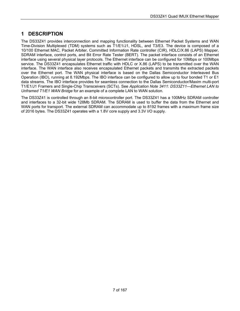 Description, 1 description | Maxim Integrated DS33Z41 User Manual | Page 7 / 167