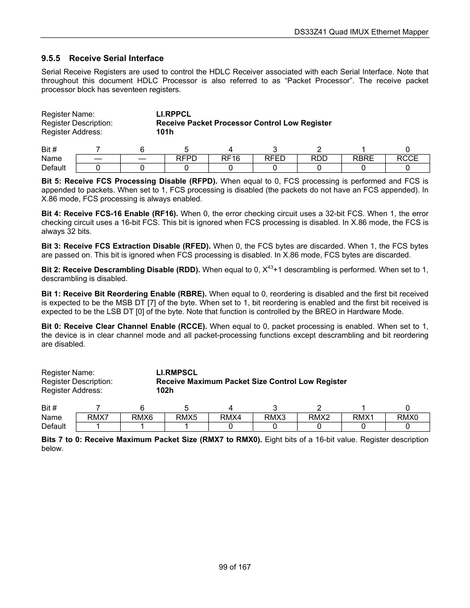Receive serial interface | Maxim Integrated DS33Z41 User Manual | Page 99 / 167