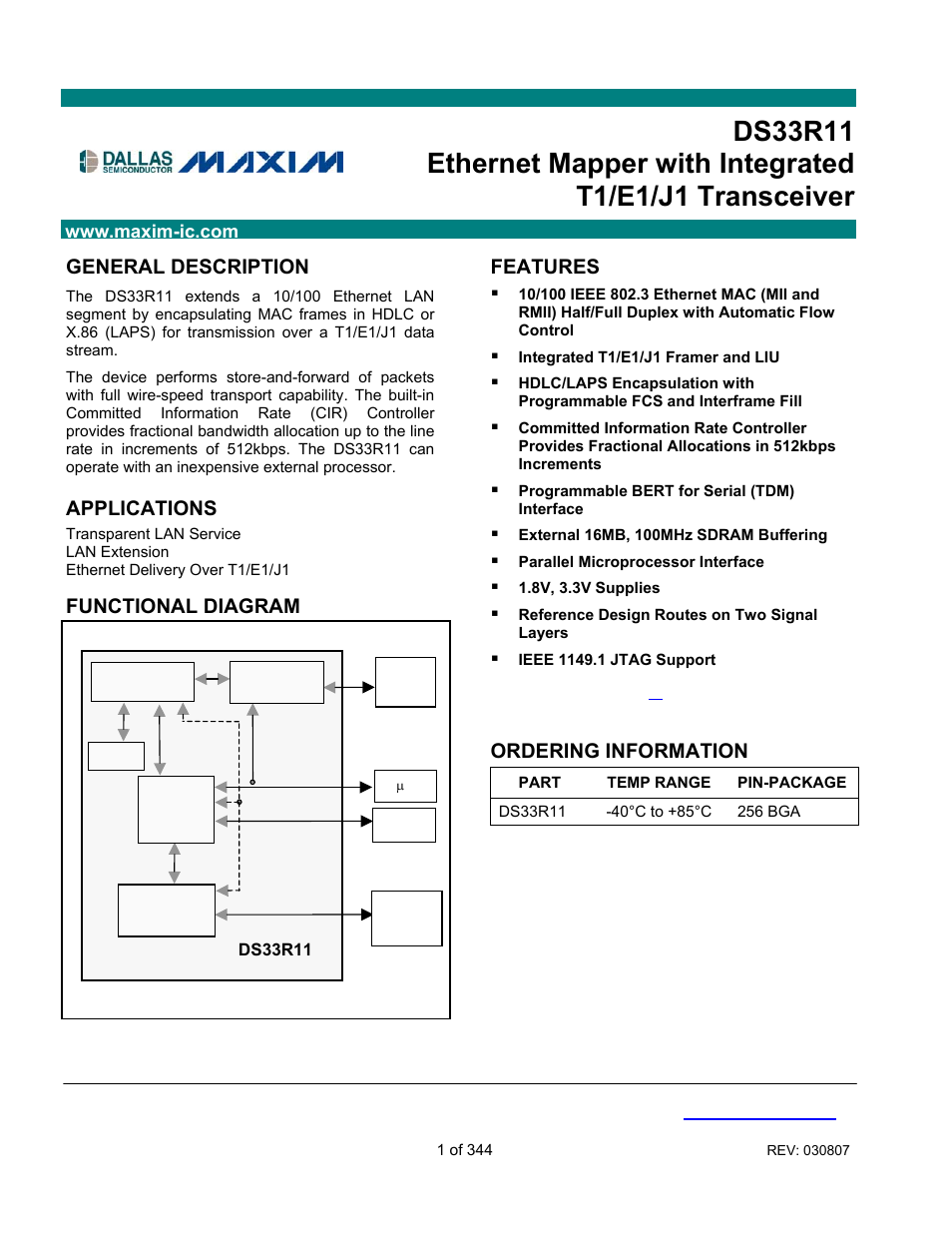 Maxim Integrated DS33R11 User Manual | 344 pages