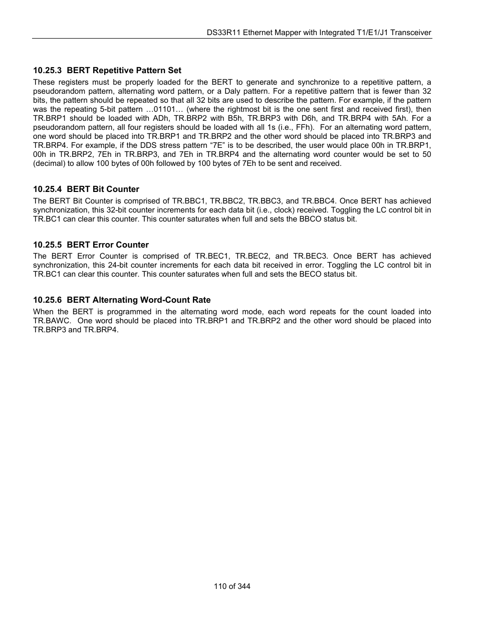 3 bert repetitive pattern set, 4 bert bit counter, 5 bert error counter | 6 bert alternating word-count rate, Bert repetitive pattern set, Bert bit counter, Bert error counter, Bert alternating word-count rate | Maxim Integrated DS33R11 User Manual | Page 110 / 344