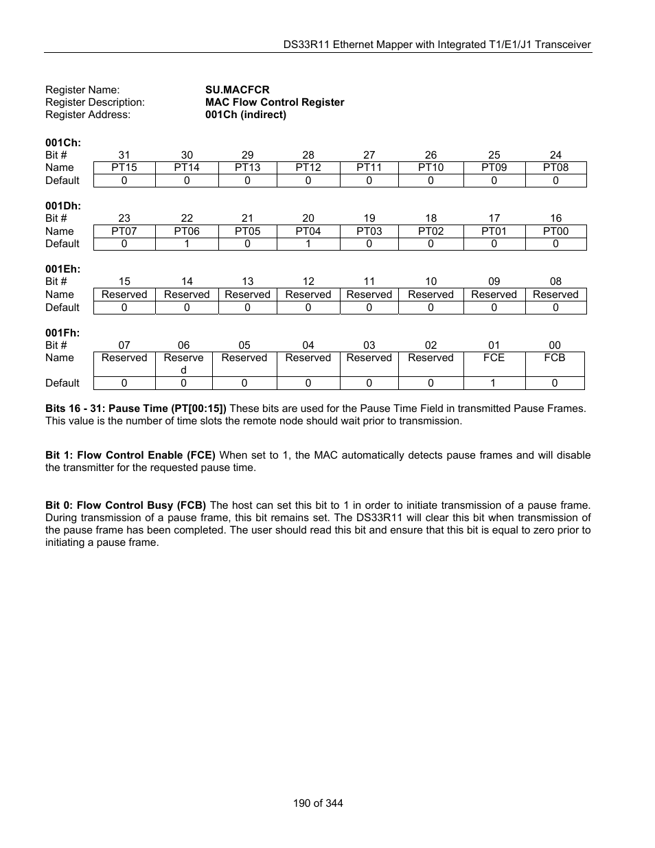 Su.macfcr, Jame, and, The jam sequence will not be sent automatically in | Maxim Integrated DS33R11 User Manual | Page 190 / 344