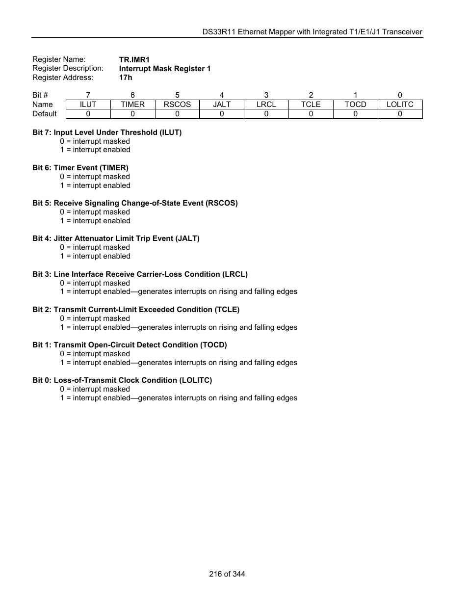 Maxim Integrated DS33R11 User Manual | Page 216 / 344