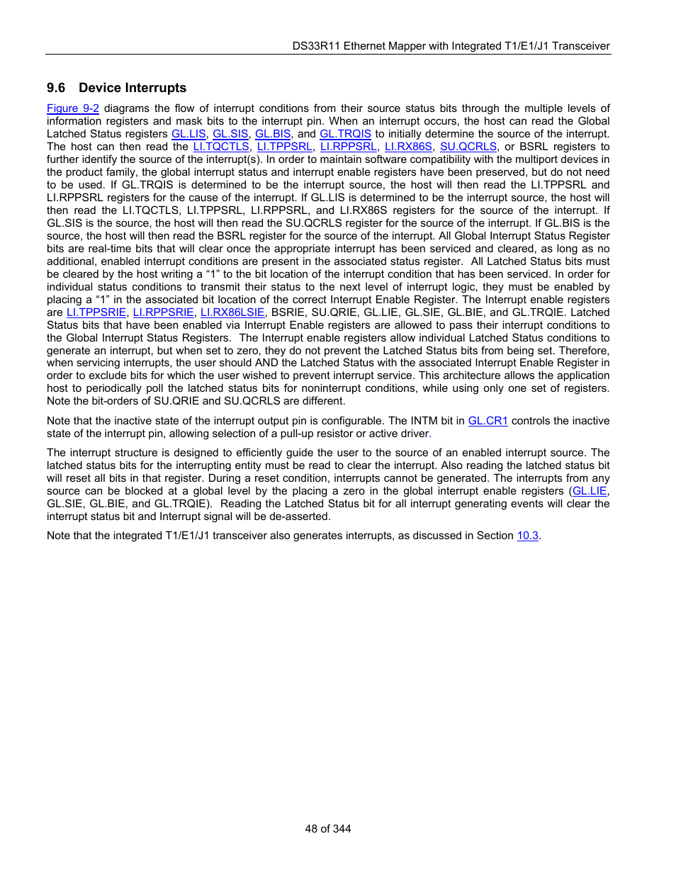 6 device interrupts, Evice, Nterrupts | Maxim Integrated DS33R11 User Manual | Page 48 / 344