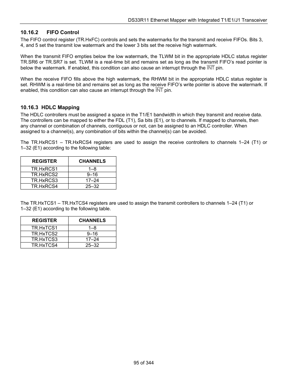 2 fifo control, 3 hdlc mapping, Fifo control | Hdlc mapping | Maxim Integrated DS33R11 User Manual | Page 95 / 344